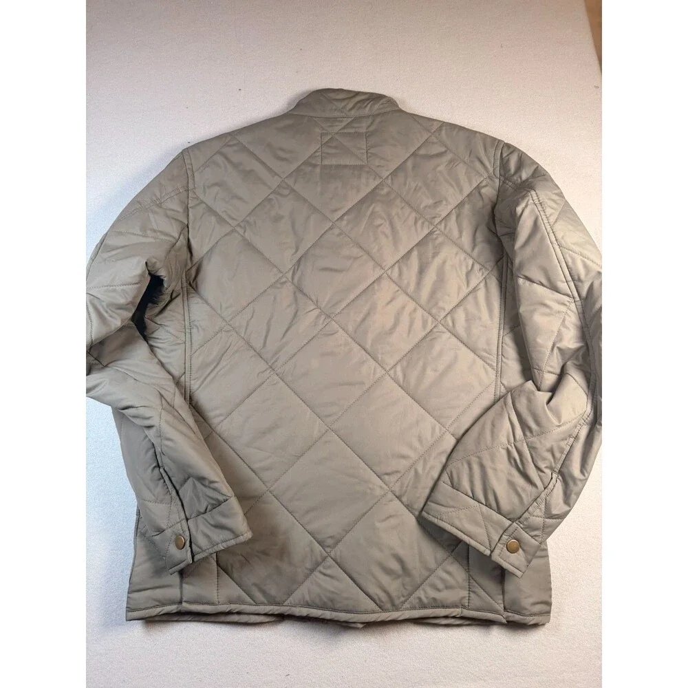 J crew Walker Quilted bomber Jacket Olive Tan khaki size M